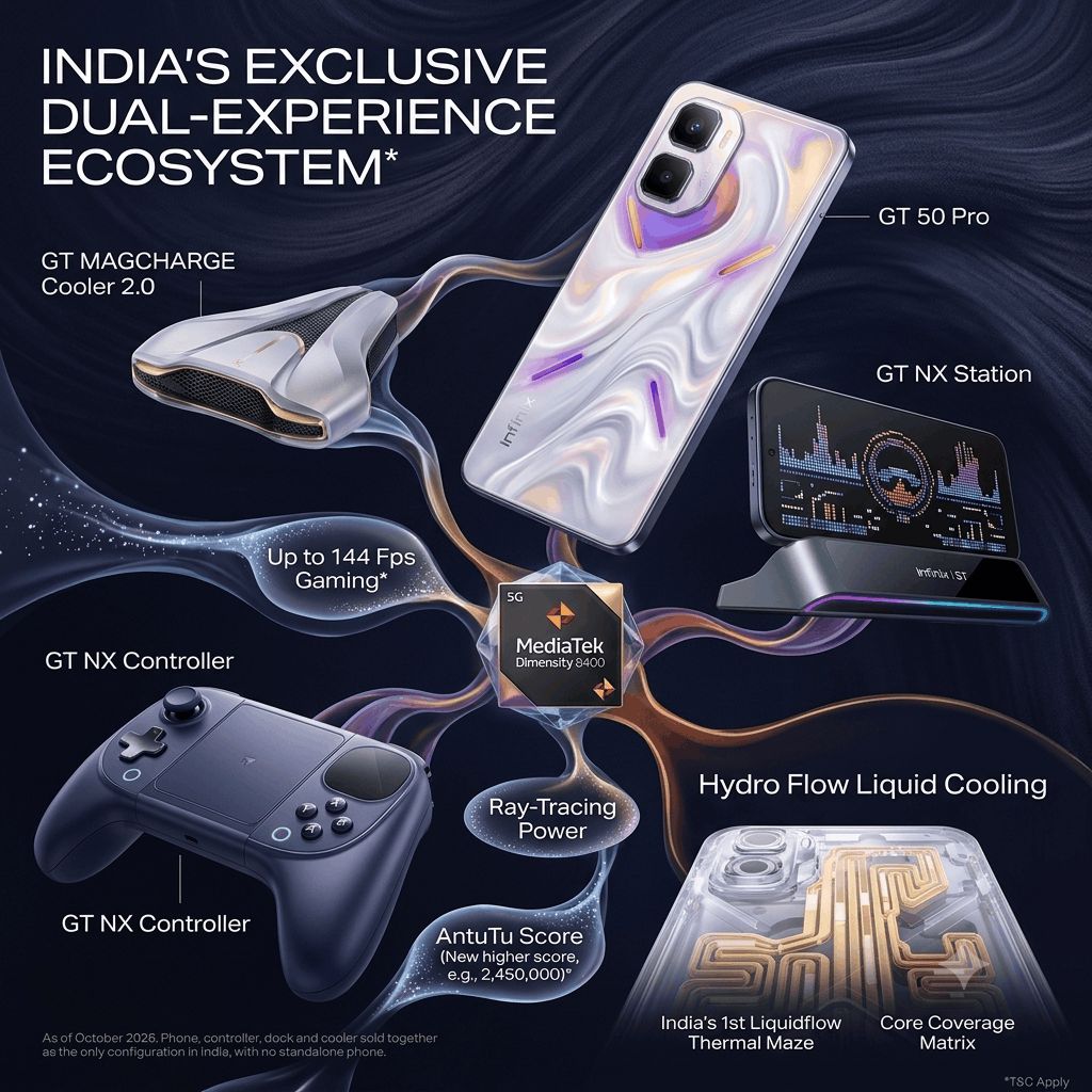 Infinix GT 50 Pro price in India - design view